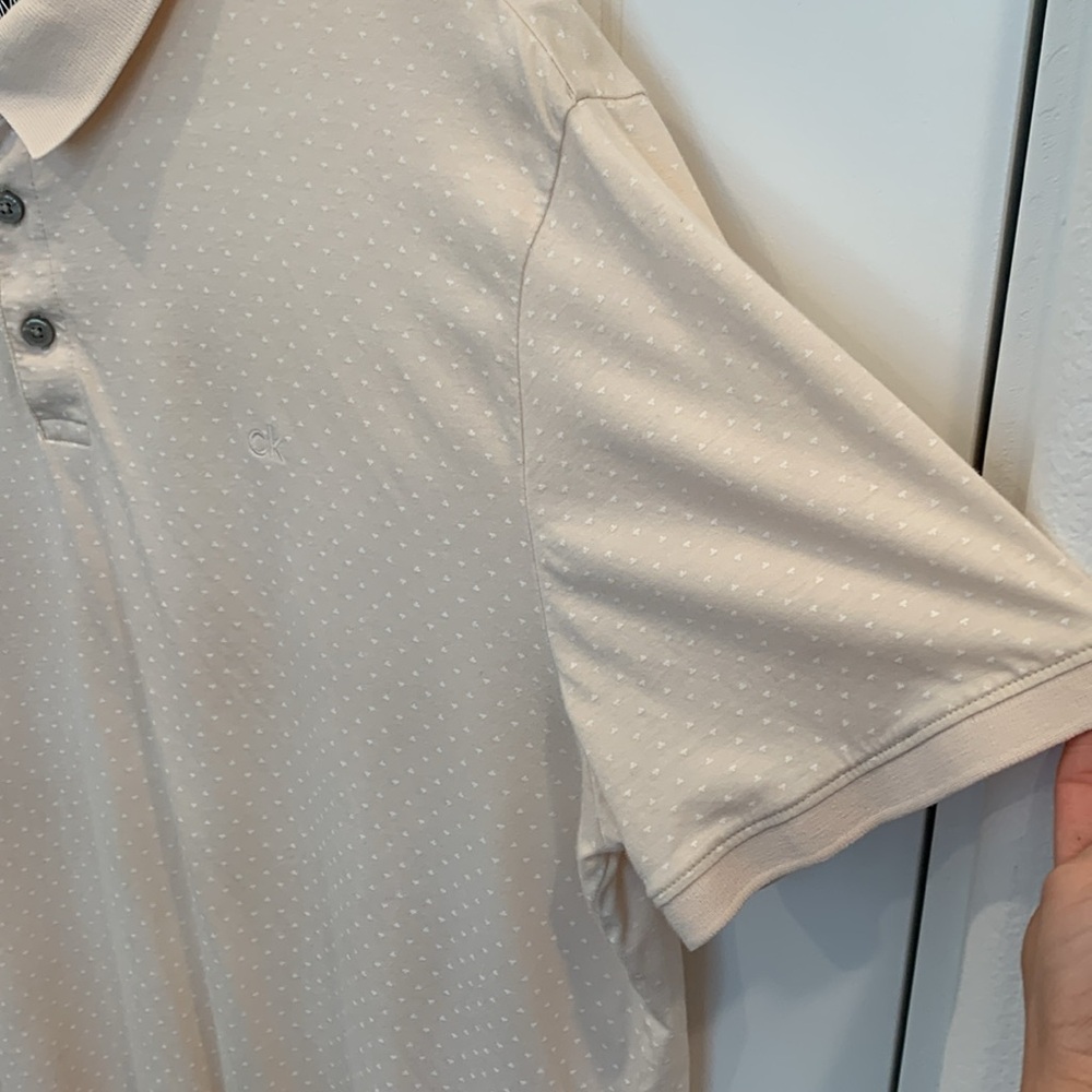 Calvin Klein Men's Cream Polo Shirt - Picture 5 of 9
